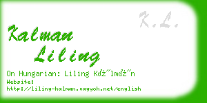 kalman liling business card